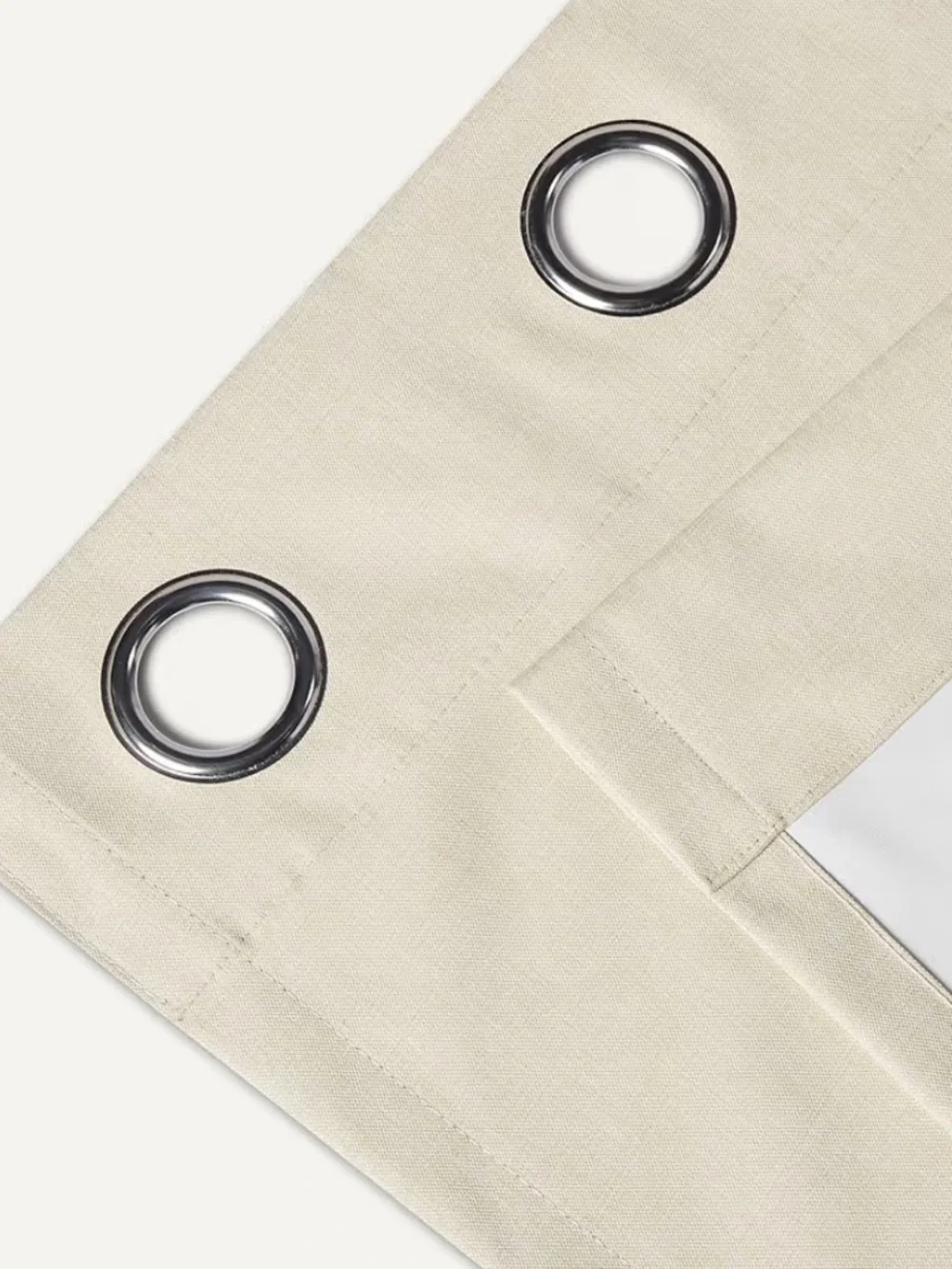 New beige blackout grommet curtains 52 x 84”